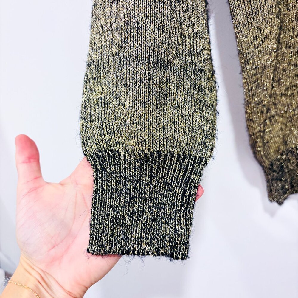 BAY CLUB – Vintage metallic knit sweater | Shimmery gold tone | Medium * - Picture 4 of 7
